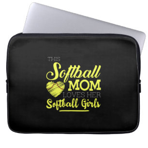 Housse Pour Ordinateur Portable Cette maman de softball adore ses filles de softba