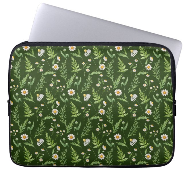Housse Pour Ordinateur Portable Chamomile Fleur Botanique Rustique Motif (Devant)