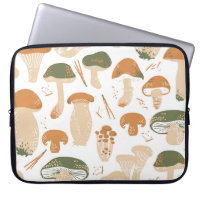 Champignons comestibles Linocut Motif Vintage