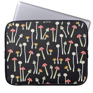 Housse Pour Ordinateur Portable Champignons vintages d'automne design motif.