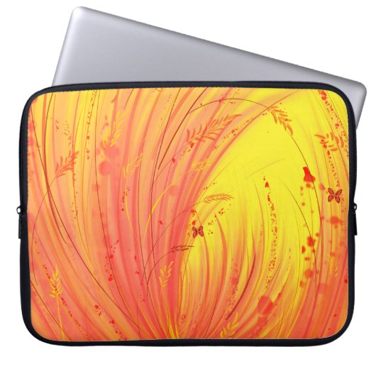 Housse Pour Ordinateur Portable Champs de feu d'or (Devant)