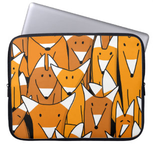 Housse Pour Ordinateur Portable Charmante famille Fox : Motif animal joueuse