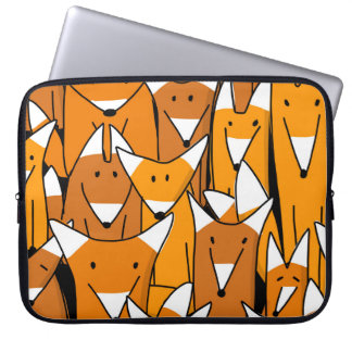Housse Pour Ordinateur Portable Charmante famille Fox : Motif animal joueuse