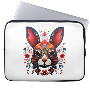 Housse Pour Ordinateur Portable Charmante style lapin hygge coloré jouant mignon