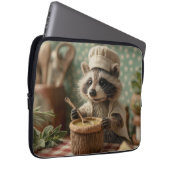 Housse Pour Ordinateur Portable Charming and Cute Raccoon Chef Stirring a Bowl (Devant droit)