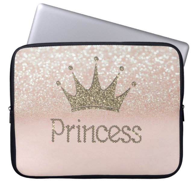 Housse Pour Ordinateur Portable Charming Chic Tiara Princess, Parties scintillant  (Devant)
