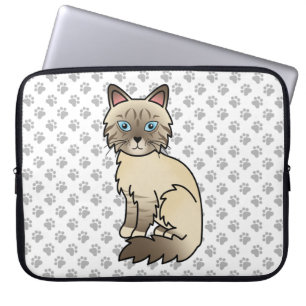 Housse Pour Ordinateur Portable Chat Birman / Ragdoll au point chocolat tabby & Pa