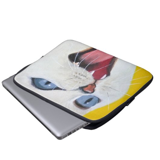 Housse Pour Ordinateur Portable Chat blanc (Devant bas)
