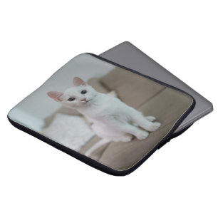 Housse Pour Ordinateur Portable chat blanc Zazzle_Growshop.