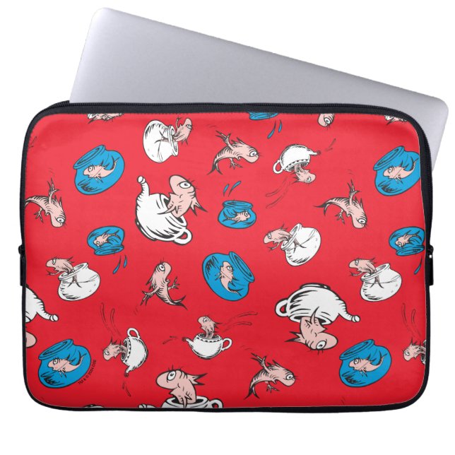 Housse Pour Ordinateur Portable Chat Dans Le Casquette | Le Motif rouge poisson (Devant)