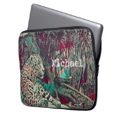 Housse Pour Ordinateur Portable Chat de jungle monochrome (devant gauche)