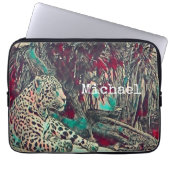 Housse Pour Ordinateur Portable Chat de jungle monochrome (Devant)