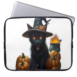 Housse Pour Ordinateur Portable Chat d'Halloween 