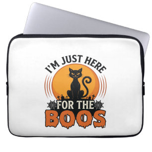 Housse Pour Ordinateur Portable Chat d'Halloween Je suis juste là pour les Huées