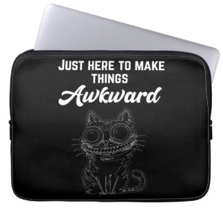 Housse Pour Ordinateur Portable Chat drôle - Juste ici pour rendre les choses diff
