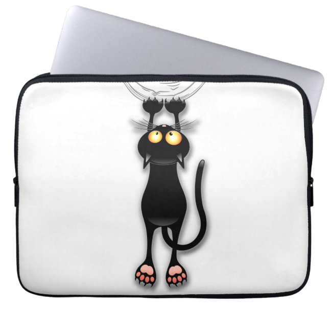 Housse Pour Ordinateur Portable Chat drôle Personnage Grattant Tissu (Devant)