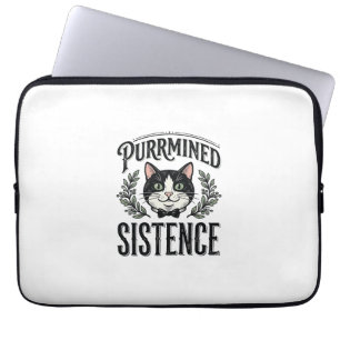 Housse Pour Ordinateur Portable Chat Drôle Purrminé Sistence Graphique Vintage_1