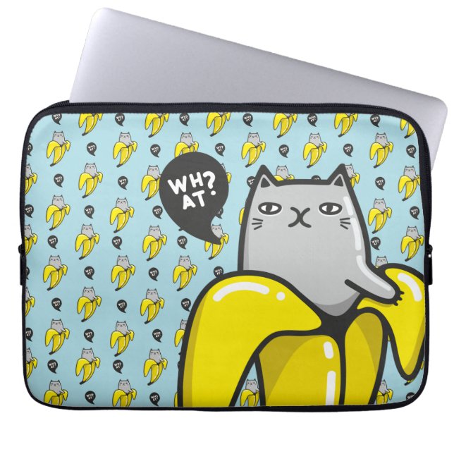 Housse Pour Ordinateur Portable Chat en banane (Devant)