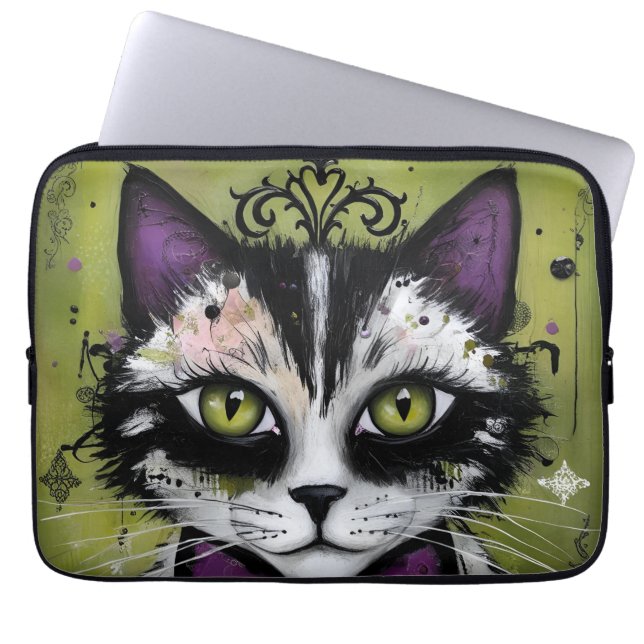 Housse Pour Ordinateur Portable Chat gothique (Devant)
