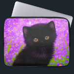 Housse Pour Ordinateur Portable Chat Gustav Klimt<br><div class="desc">Sleeve d'ordinateur portable avec un chat Gustav Klimt ! Ce chaton moelleux se trouve dans un champ vert de fleurs violettes. Un cadeau parfait pour les amateurs d'art amoureux des chats et autrichiens !</div>