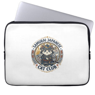 Housse Pour Ordinateur Portable Chat japonais samouraï Art vectoriel POD - Samoura