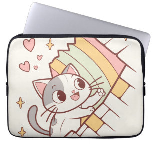 Housse Pour Ordinateur Portable Chat Kawaii Faisant Éclater les Étuis de Ordinateu