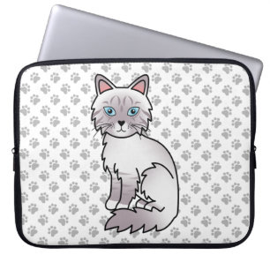 Housse Pour Ordinateur Portable Chat Lilac Point Tabby Birman / Ragdoll Mignon & P