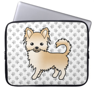 Housse Pour Ordinateur Portable Chat long Fwn Chihuahua Cartoon Chig & Pâtes