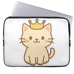 Housse Pour Ordinateur Portable Chat majestueux avec couronne