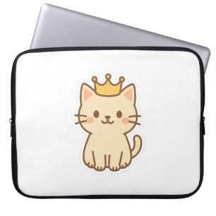 Housse Pour Ordinateur Portable Chat majestueux avec couronne