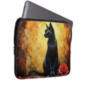 Housse Pour Ordinateur Portable Chat noir élégant (Devant droit)