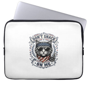 Housse Pour Ordinateur Portable Chat Patriotique Vintage Ne Grignote Pas Sur Moi