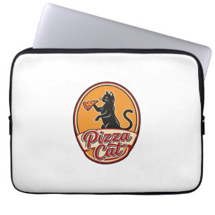 Housse Pour Ordinateur Portable Chat Pizza Vintage Design Rétro Drôle pour Amoureu