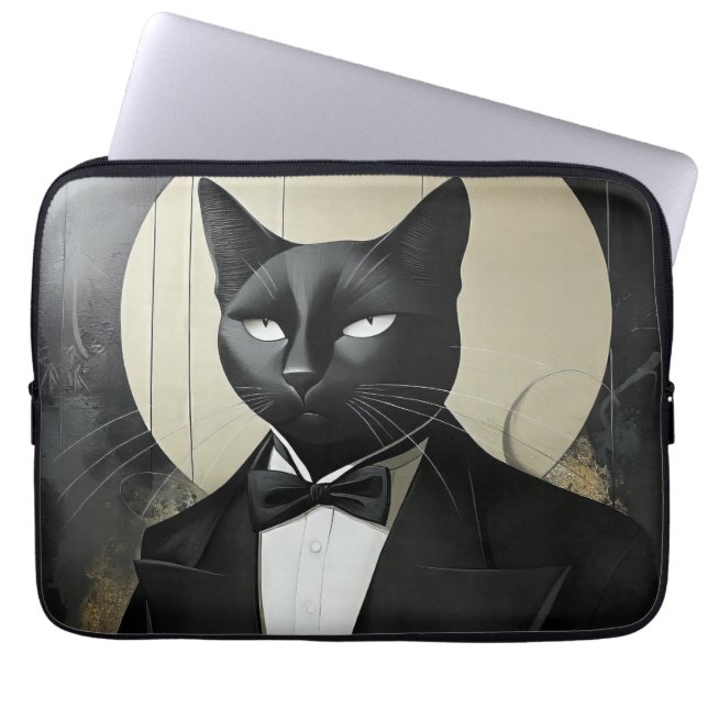 Housse Pour Ordinateur Portable Chat Smoking  (Devant)