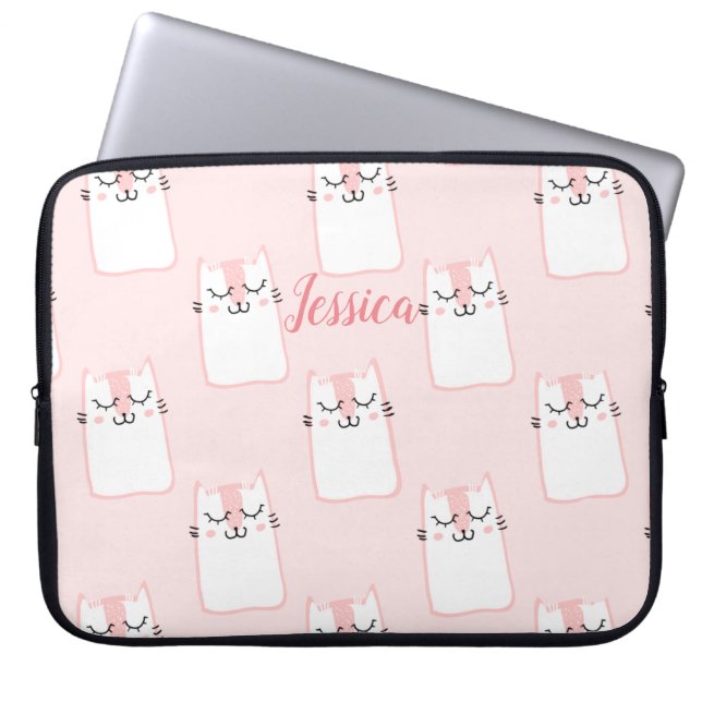 Housse Pour Ordinateur Portable Chat souriant (Devant)