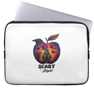 Housse Pour Ordinateur Portable Château Hanté de Nuit Effrayant Corbeau Pomme Hall