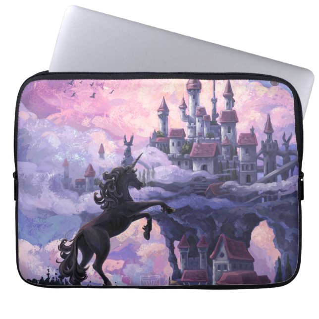 Housse Pour Ordinateur Portable Château Licorne (Devant)