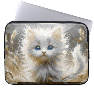 Housse Pour Ordinateur Portable Chaton blanc précieux
