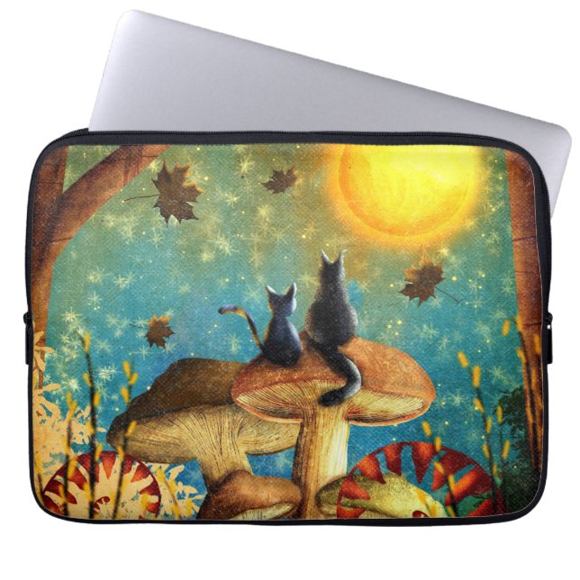 Housse Pour Ordinateur Portable Chats de champignons (Devant)