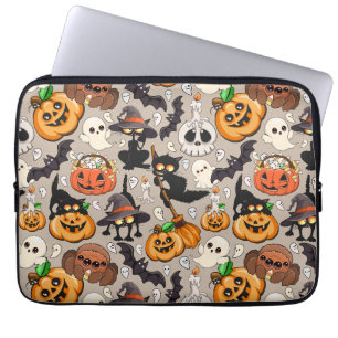 Housse Pour Ordinateur Portable Chats drôles de Halloween Fête