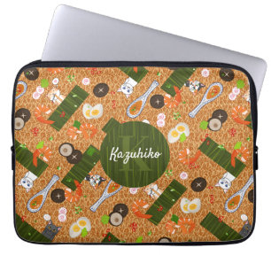 Housse Pour Ordinateur Portable Chats Kawaii Ramen