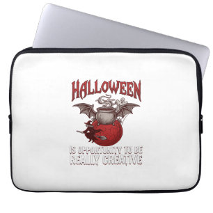 Housse Pour Ordinateur Portable Chaudron à ailes de chauve-souris d'Halloween Sorc