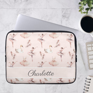Housse Pour Ordinateur Portable Chaussures Ballerina Pink Ballet Nom personnalisé