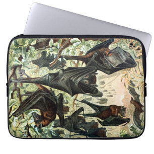 Housse Pour Ordinateur Portable Chauve-souris volante vintage chauve-souris noire