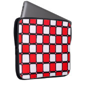 HOUSSE POUR ORDINATEUR PORTABLE CHECKERS ROUGE BLANC (Devant droit)