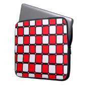 HOUSSE POUR ORDINATEUR PORTABLE CHECKERS ROUGE BLANC (devant gauche)