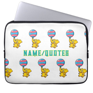 Housse Pour Ordinateur Portable Cheerful Baby Elephant Hot Air Balloon