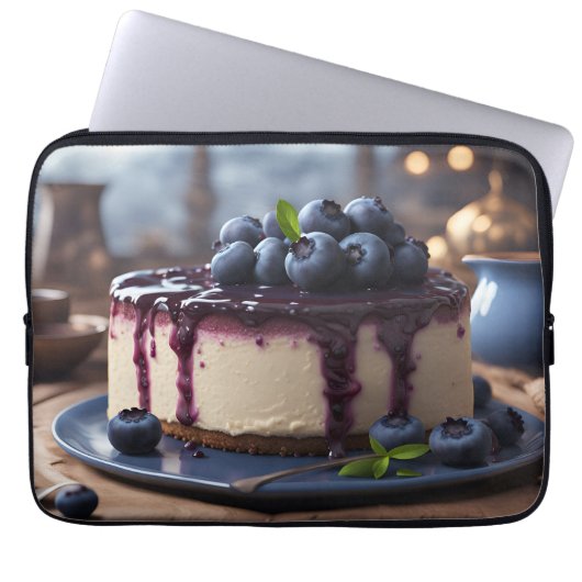Housse Pour Ordinateur Portable Cheesecake aux bleuets (Devant)