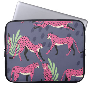 Housse Pour Ordinateur Portable Cheetahs exotiques : motif vintage coloré.