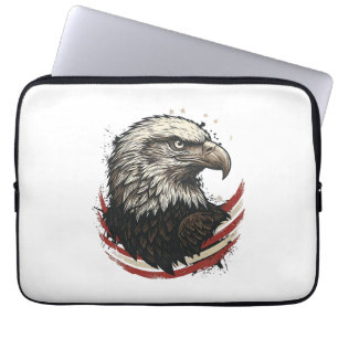Housse Pour Ordinateur Portable Chemise à motif de gravure patriotique d'aigle cha